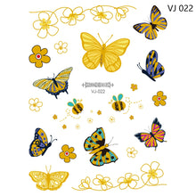 Load image into Gallery viewer, Gold Stamping Tattoo Sticker Colorful Butterfly Metal Tattoo Sticker Fashion Women Cartoon Waterproof Body Art Tattoo Sticker
