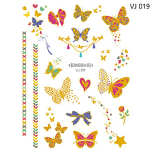 Load image into Gallery viewer, Gold Stamping Tattoo Sticker Colorful Butterfly Metal Tattoo Sticker Fashion Women Cartoon Waterproof Body Art Tattoo Sticker
