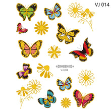 Load image into Gallery viewer, Gold Stamping Tattoo Sticker Colorful Butterfly Metal Tattoo Sticker Fashion Women Cartoon Waterproof Body Art Tattoo Sticker

