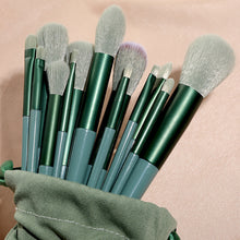 Load image into Gallery viewer, 13pcs Four Seasons Green Makeup Brush Set Portable Soft Powder Concealer Blusher Brush Eye Shadow Brush Beauty Tools
