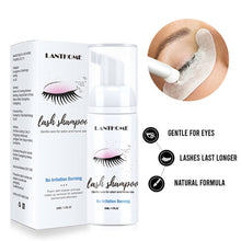 Load image into Gallery viewer, 50ml No Stimulation Eyelash Shampoo Extensions Brush Kit Eyelash Extension Glue Eye Lash Cleansing Foam Pump Design Makeup Clean
