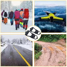 Load image into Gallery viewer, 1 Pair Snow Ice Climbing Crampons Outdoor Non-Slip 8 Teeth Light Snow Grab Shoe Nails Protection Shoe Cover
