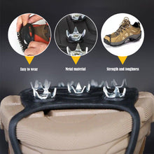 Load image into Gallery viewer, 1 Pair Snow Ice Climbing Crampons Outdoor Non-Slip 8 Teeth Light Snow Grab Shoe Nails Protection Shoe Cover
