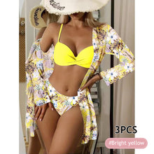 Load image into Gallery viewer, Three-Point Low Waist Gathering Style Bikini Suit Sexy Small Fresh Style Swimsuit Set-3PCS
