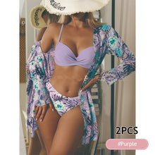 Load image into Gallery viewer, Three-Point Low Waist Gathering Style Bikini Suit Sexy Small Fresh Style Swimsuit Set-2PCS
