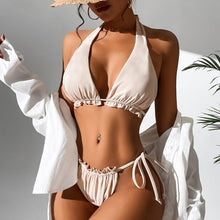 Load image into Gallery viewer, 2023 New Neck Hanging Solid Color Sexy Backless Bikini Split Body With Chest Pad Swimsuit Women
