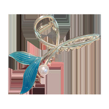 Load image into Gallery viewer, Exquisite Blue Fishtail Hairpin Fashion Temperamental Alloy Pearl Hair Clip Headdress Hair Accessories for Women
