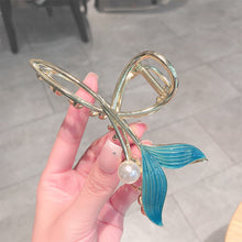 Load image into Gallery viewer, Exquisite Blue Fishtail Hairpin Fashion Temperamental Alloy Pearl Hair Clip Headdress Hair Accessories for Women

