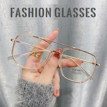 Load image into Gallery viewer, Fashion Large Frame Anti Blue Light Glasses Retro Polygonal Double Beam Glasses Comfortable Transparent Glasses For Women Men
