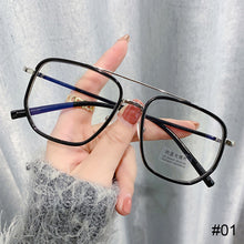 Load image into Gallery viewer, Fashion Large Frame Anti Blue Light Glasses Retro Polygonal Double Beam Glasses Comfortable Transparent Glasses For Women Men
