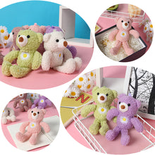 Load image into Gallery viewer, 18cm Cute Plush Bear Toy with Embroidery Daisy Gift Bouquet Decoration Bear Doll Wedding Stuffed Bears Gifts
