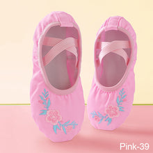 Load image into Gallery viewer, Children Practise Ballerina Shoes Woman Dance Shoes Girls Ballet Shoes Satin Embroidery Soft Sole Ballet Dance Slippers
