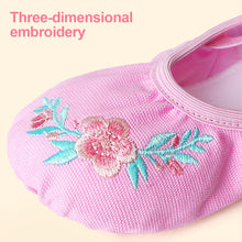 Load image into Gallery viewer, Children Practise Ballerina Shoes Woman Dance Shoes Girls Ballet Shoes Satin Embroidery Soft Sole Ballet Dance Slippers
