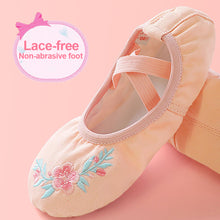 Load image into Gallery viewer, Children Practise Ballerina Shoes Woman Dance Shoes Girls Ballet Shoes Satin Embroidery Soft Sole Ballet Dance Slippers
