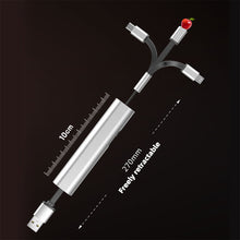 Load image into Gallery viewer, Metal 3in1 Fast Charging USB Cable for iPhone Samsung Huawei Hidden Multi Retractable Micro USB C Charger Cable Creative Gifts
