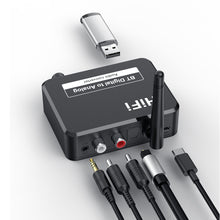 Load image into Gallery viewer, Bluetooth 5.0 Receiver U Disk Digital to Analog Audio Converter Spdif Optical Fiber to 3.5MM AUX 2 RCA Car kit Amplifier Speaker
