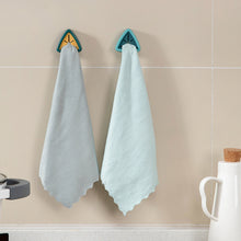 Load image into Gallery viewer, Wall Mounted Towel Plug Self Adhesive Towel Hook Holder Bathroom Towel Storage Rack Waterproof Kitchen Rag Dishcloth Clip Organizer
