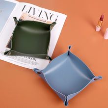 Load image into Gallery viewer, PU Leather Keychain Storage Tray Desktop Waterproof Storage Box Table Jewelry Organizing Tray Flat Mat
