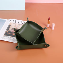 Load image into Gallery viewer, PU Leather Keychain Storage Tray Desktop Waterproof Storage Box Table Jewelry Organizing Tray Flat Mat
