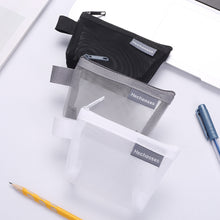Load image into Gallery viewer, Simple Nylon Mesh Storage Bag Key Cards Storage Pouch with Zipper Thicken Travel Bags Office Stationary Case
