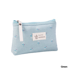 Load image into Gallery viewer, Flower Print Canvas Women Makeup Bag Portable Travel Wash Pouch Toiletries Organize Zipper Bag Cosmetic Bag
