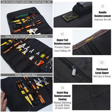 Load image into Gallery viewer, 22Pockets Roll Tool Bag Oxford Fabric Waterproof Wrench Drills Hand Tools Bag Electricians Mechanics Work Bag
