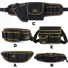 Load image into Gallery viewer, Multifunction Oxford Fabric Tools Bag Electricians Saddlebag Waterproof Canvas Hand Tools Wasit Bag Wrench Pliers Storage Bag
