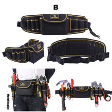 Load image into Gallery viewer, Multifunction Oxford Fabric Tools Bag Electricians Saddlebag Waterproof Canvas Hand Tools Wasit Bag Wrench Pliers Storage Bag
