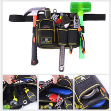 Load image into Gallery viewer, Multifunction Oxford Fabric Tools Bag Electricians Saddlebag Waterproof Canvas Hand Tools Wasit Bag Wrench Pliers Storage Bag
