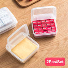 Load image into Gallery viewer, 2pcs Transparent Butter Cheese Storage Box Portable Refrigerator Fruit Vegetable Organizer Box Cheese Box
