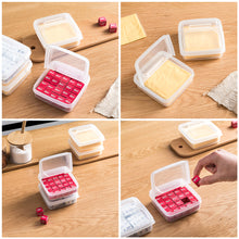 Load image into Gallery viewer, 2pcs Transparent Butter Cheese Storage Box Portable Refrigerator Fruit Vegetable Organizer Box Cheese Box
