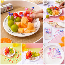 Load image into Gallery viewer, 10pcs Lunch Box Fruit Picks Mini Creative Fruit Cake Dessert Food Forks Kids Snack Decoration Forks Bento Salad Decoration Accessories Cake Picks Toothpick

