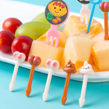 Load image into Gallery viewer, 10pcs Lunch Box Fruit Picks Mini Creative Fruit Cake Dessert Food Forks Kids Snack Decoration Forks Bento Salad Decoration Accessories Cake Picks Toothpick
