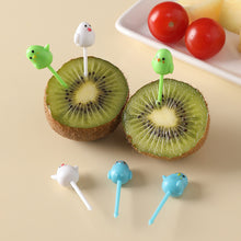 Load image into Gallery viewer, 6pcs Cute Bird Lunch Box Fruit Picks Mini Creative Fruit Cake Dessert Food Forks Kids Snack Decoration Forks Bento Salad Decoration Accessories Cake Picks Toothpick
