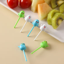 Load image into Gallery viewer, 6pcs Cute Bird Lunch Box Fruit Picks Mini Creative Fruit Cake Dessert Food Forks Kids Snack Decoration Forks Bento Salad Decoration Accessories Cake Picks Toothpick
