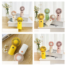 Load image into Gallery viewer, Portable Handheld Fan Office Desktop USB Rechargeable Quiet Small Electric Fan Student Dormitory Air Cooling Fan
