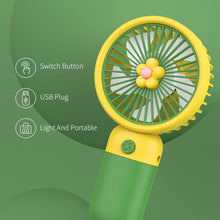 Load image into Gallery viewer, Portable Handheld Fan Office Desktop USB Rechargeable Quiet Small Electric Fan Student Dormitory Air Cooling Fan
