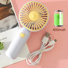 Load image into Gallery viewer, 400mah Mini Portable USB Rechargeable Fan Handheld Electric Fans Silent Pocket Cooling Fan Office Desktop Student Dormitory
