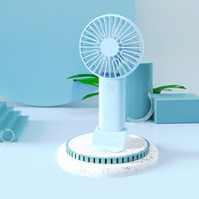 Load image into Gallery viewer, Portable USB Chargeable Mini Fan Handheld Fans with Base Summer Outdoor 3 Speed Adjustable Hand Hold Fan with Phone Holder
