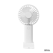 Load image into Gallery viewer, Portable USB Chargeable Mini Fan Handheld Fans with Base Summer Outdoor 3 Speed Adjustable Hand Hold Fan with Phone Holder
