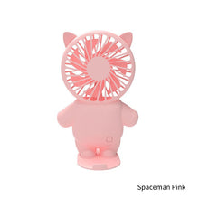Load image into Gallery viewer, Portable USB Chargeable Mini Fan Handheld Fans with Base Summer Outdoor 3 Speed Adjustable Air Cooling Fan with Phone Holder
