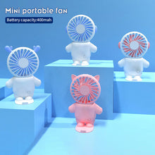 Load image into Gallery viewer, Portable USB Chargeable Mini Fan Handheld Fans with Base Summer Outdoor 3 Speed Adjustable Air Cooling Fan with Phone Holder
