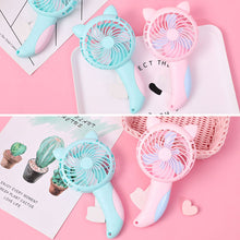 Load image into Gallery viewer, Cartoon Hand-Pressed Hand-Cranked Small Fan Dormitory Mini Student Portable Hand-Held Manual Children's Fan
