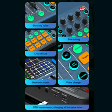 Load image into Gallery viewer, M6 RGB LED OTG Transmission Wireless Bluetooth-compatible External Mixer Sound Card Noise Reduction for Live Streaming Broadcast
