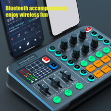 Load image into Gallery viewer, M6 RGB LED OTG Transmission Wireless Bluetooth-compatible External Mixer Sound Card Noise Reduction for Live Streaming Broadcast
