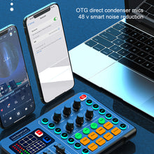 Load image into Gallery viewer, M6 RGB LED OTG Transmission Wireless Bluetooth-compatible External Mixer Sound Card Noise Reduction for Live Streaming Broadcast
