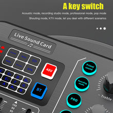 Load image into Gallery viewer, M6 RGB LED OTG Transmission Wireless Bluetooth-compatible External Mixer Sound Card Noise Reduction for Live Streaming Broadcast

