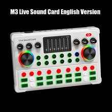 Load image into Gallery viewer, M3 RGB LED Wireless Bluetooth-compatible 5.0 External Mixer Sound Card Noise Reduction Live Streaming BroadcastingKTV Singing
