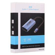 Load image into Gallery viewer, USB-C Video Capture Card 4K 1080P HDMI-Compatible to USB Video Game Grabber Record for PC Game Camera Recording Live Streaming
