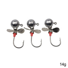 Load image into Gallery viewer, Spinpoler Fishing Jig Heads With Propeller Round Ball Fishhook Crappie Walleye Jigs Heads Hooks
